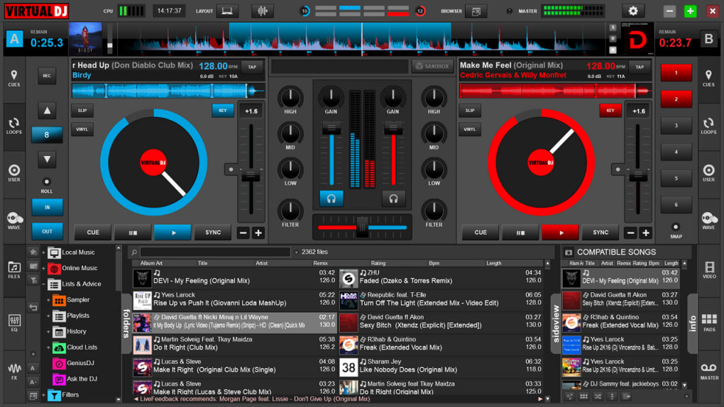 VirtualDJ es uno de los softwares más populares. Lo puede usar gratis, aunque cuenta con planes de pago para mejorar sus características.